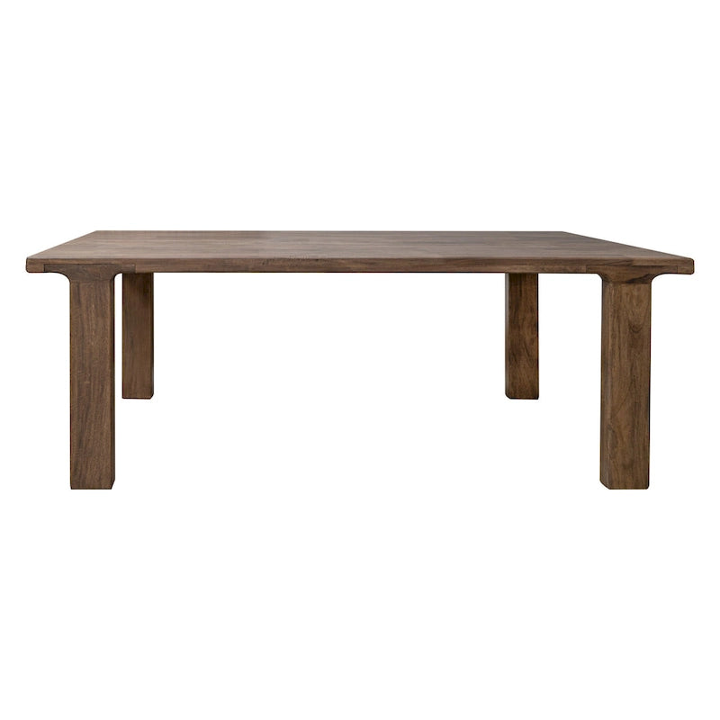 87-inch rechthoekige eettafel van rustiek bruin massief mangohout