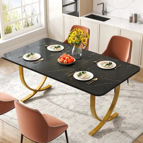 Rechthoekige eettafel van 160 cm voor 4 tot 6 personen