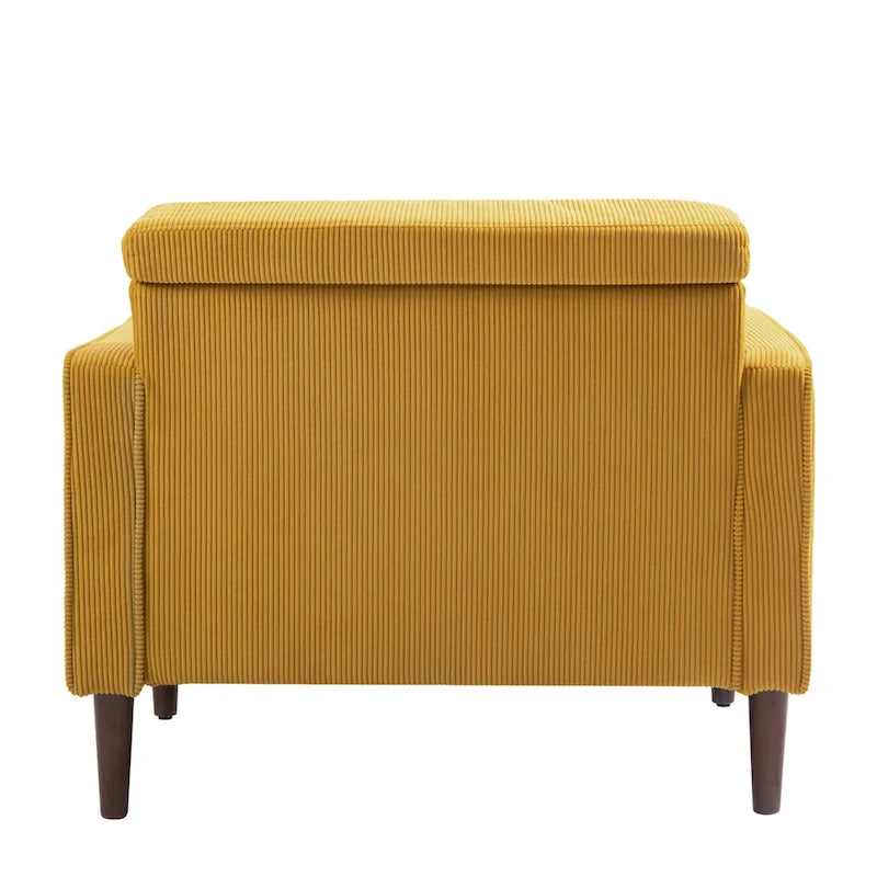 Set van 2 Brede Fauteuils met Ribfluwelen Bekleding en Nekkussens