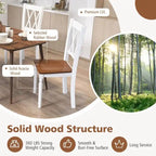 Set van 4 boerderij-eetkamerstoelen met houten zitting