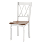 Set van 4 boerderij-eetkamerstoelen met houten zitting