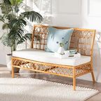Capella Modern Bohemian Honey Rattan Dining Bench