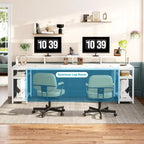 78,7-inch tweepersoons computerbureau met planken